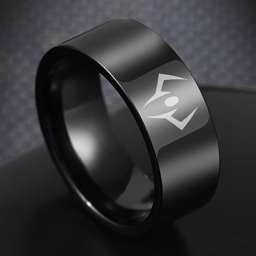 8mm Black 316L Stainless Steel Sukuna Cosplay Unisex Ring