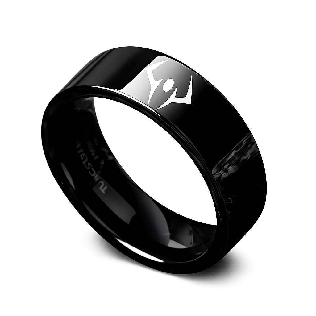 8mm Black 316L Stainless Steel Sukuna Cosplay Unisex Ring