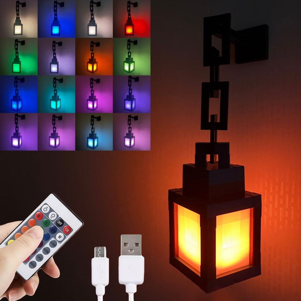 Minecraft Night Light - 16-Color Wall-Mounted Ambient Night Light Strip